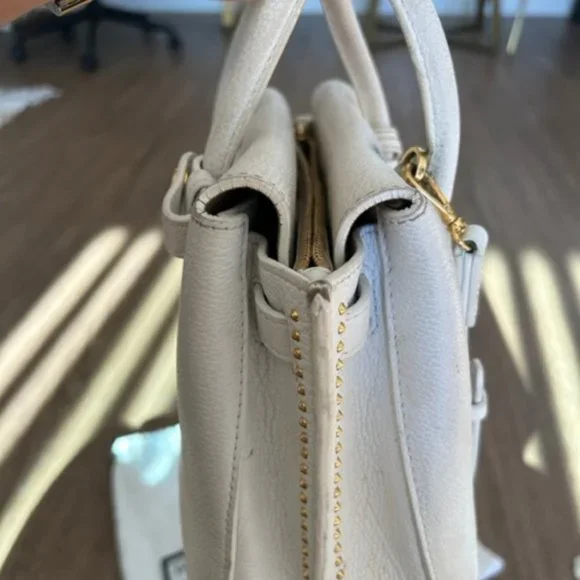 MCM Mini Milla White Crossbody Bag with Gold Accents - Picture 5 of 8